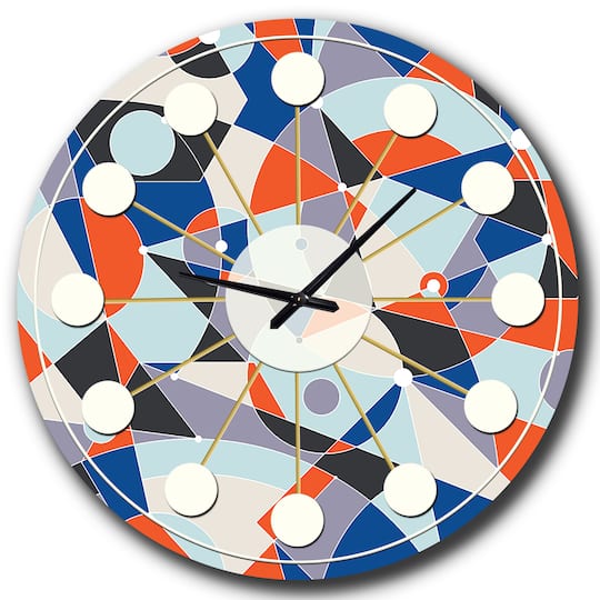 Designart 'Retro Geometric Grid Iv Mid-Century Modern Wall Clock